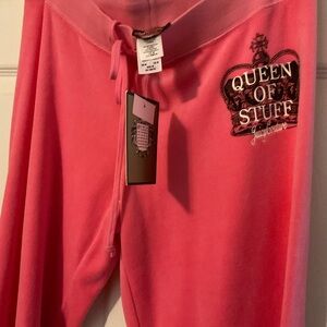 Juicy Couture Pink Embroidered Velour Pants